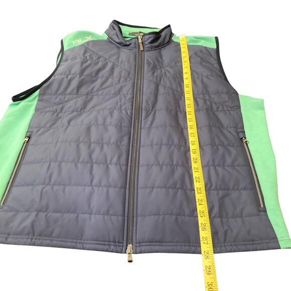 RLX Ralph Lauren Performance Hybrid Golf Vest Full Zip Navy/Green Size XXL NWT - Picture 7 of 16